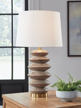 Prime Furniture - Ashley Furniture - Jyllyard Lighting - Poly Table Lamp (1/CN) / Brown/Gold Finish - L235944